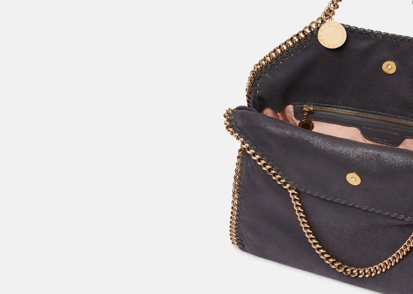 Falabella Fold-Over Tote Bag Shadow Black Gold