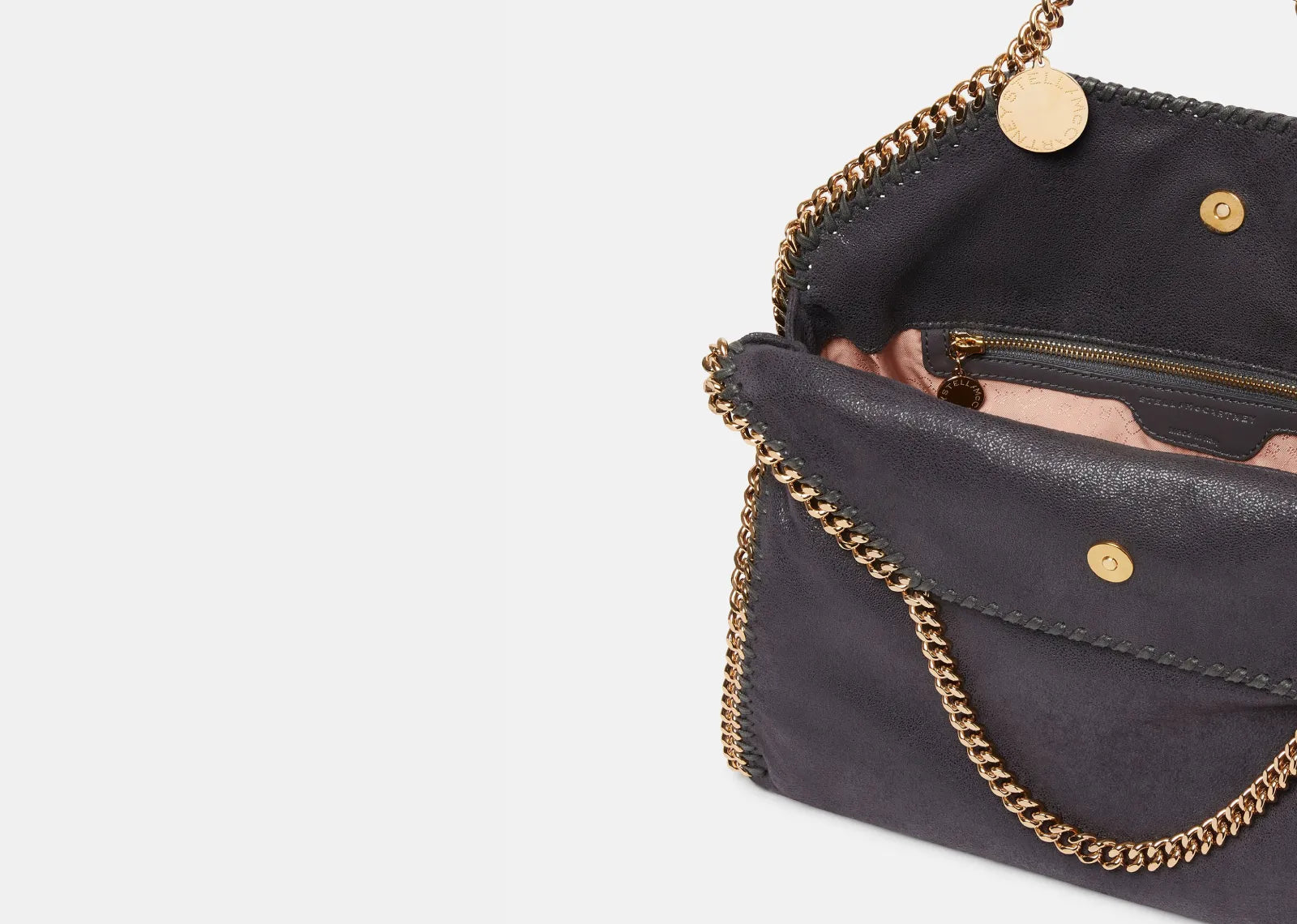 Falabella Fold-Over Tote Bag Shadow Black Gold