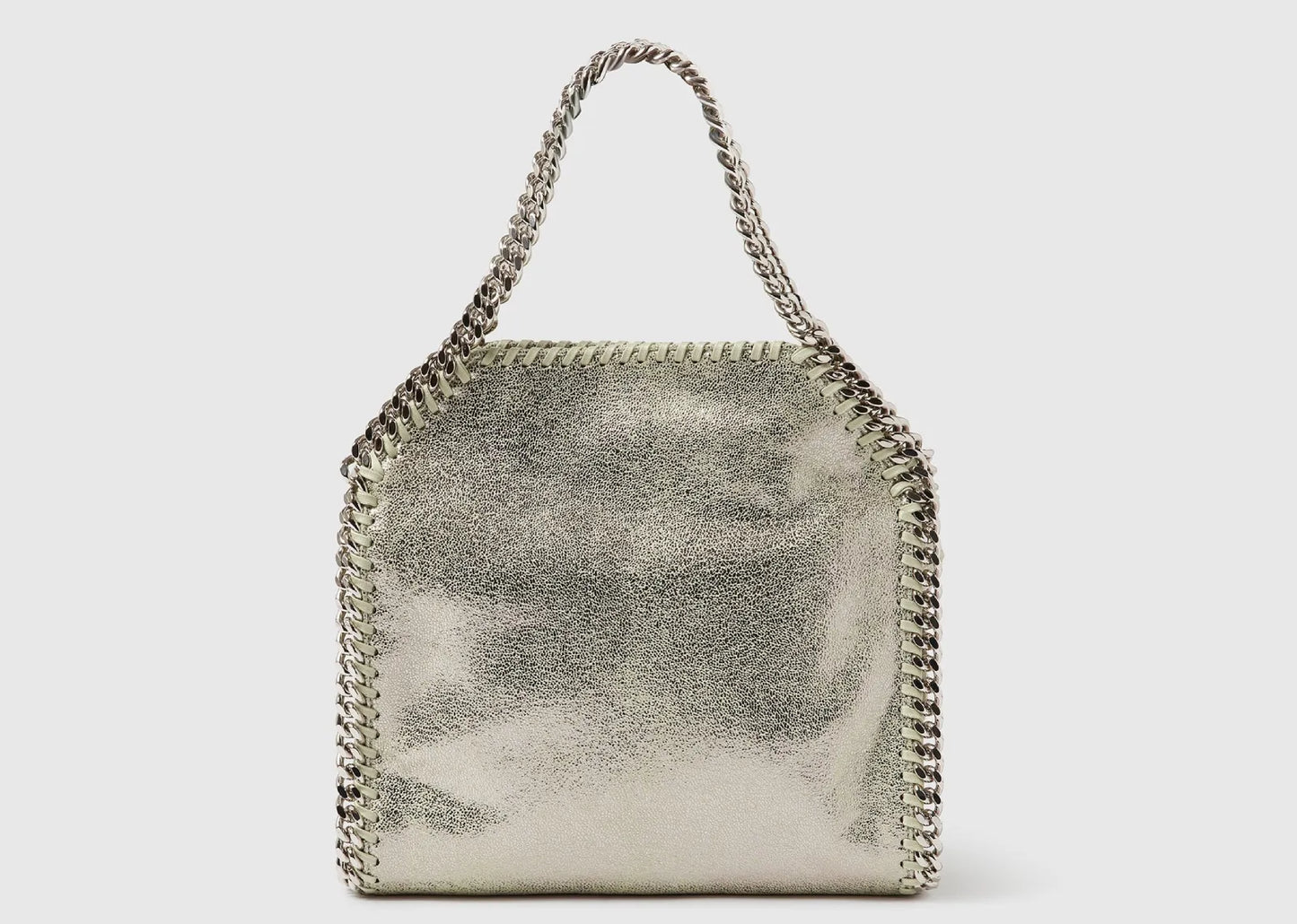 Falabella Mini Metallic Tote Bag Light Lime Grey