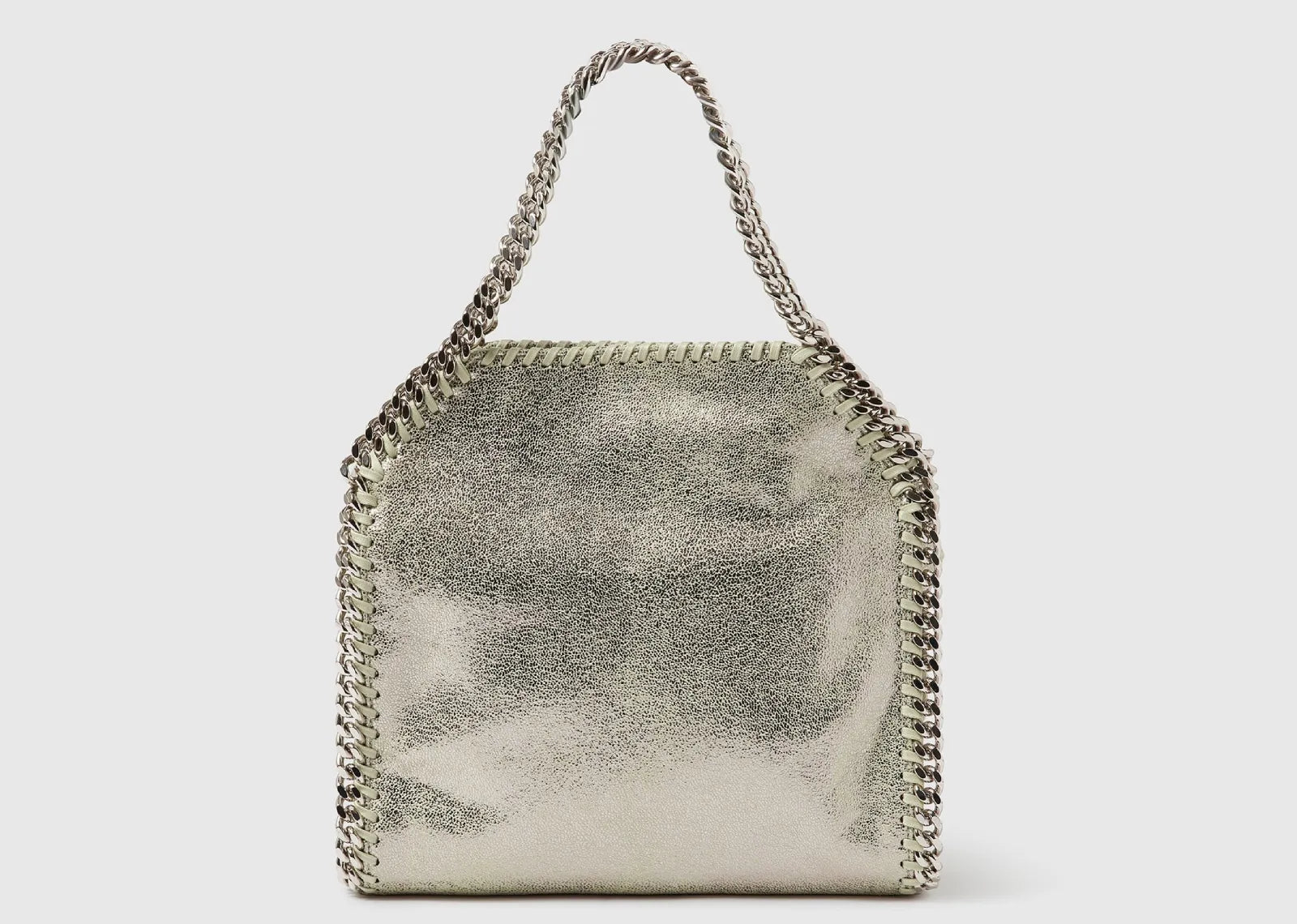 Falabella Mini Metallic Tote Bag Light Lime Grey