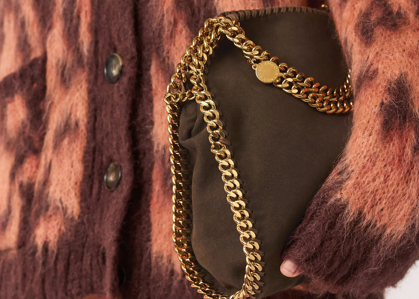Falabella Mini Suede Tote Bag Moka