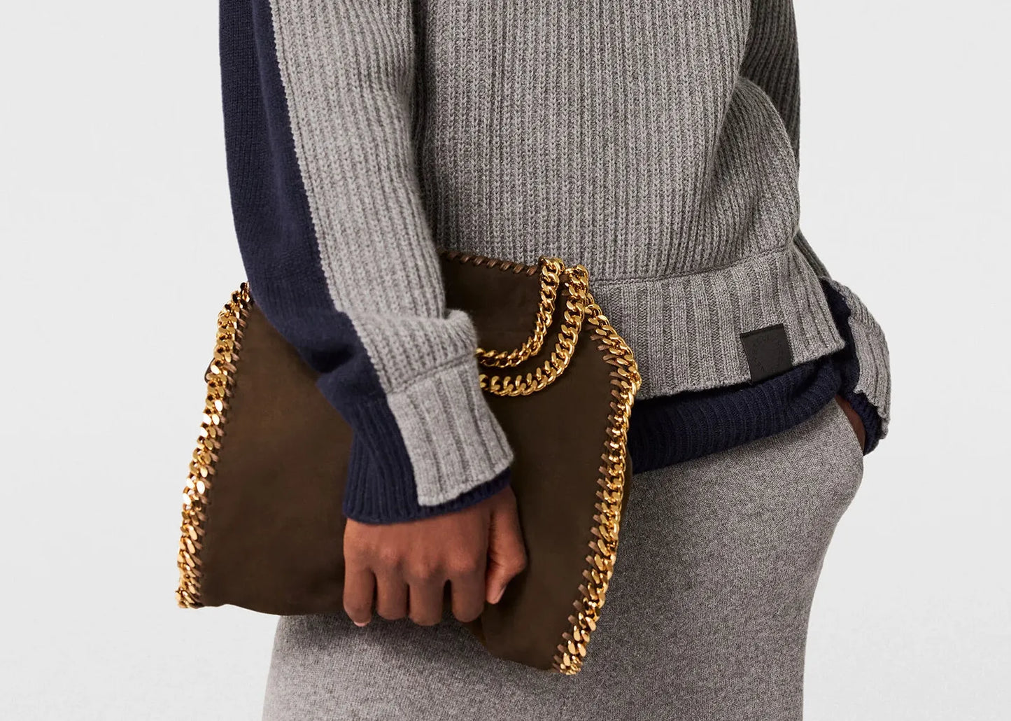 Falabella Mini Suede Tote Bag Moka
