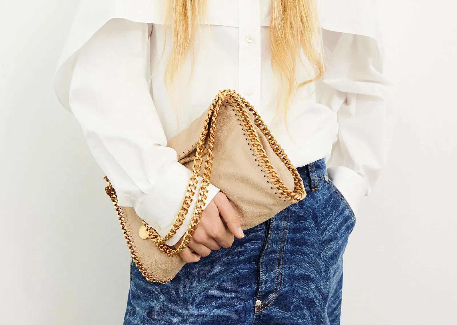 Falabella Mini Tote Bag Clotted Cream