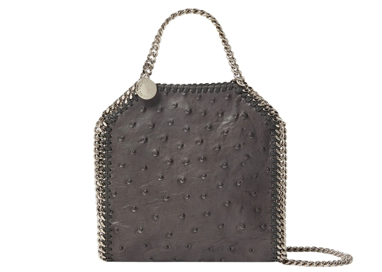Falabella Ostrich Tiny Tote Bag Slate