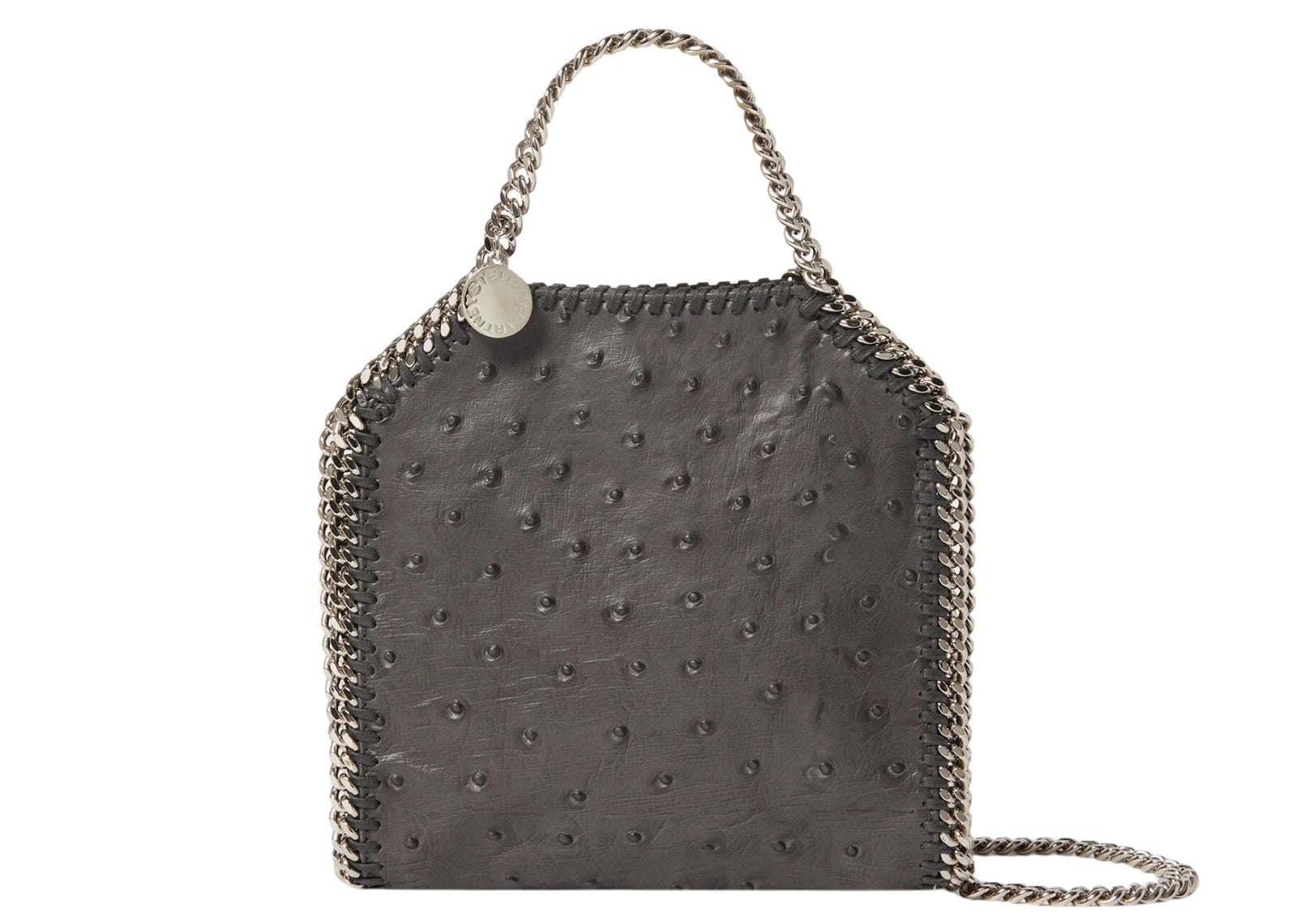 Falabella Ostrich Tiny Tote Bag Slate