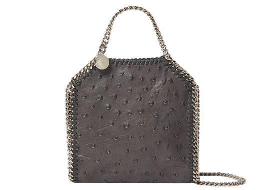 Falabella Ostrich Tiny Tote Bag Slate