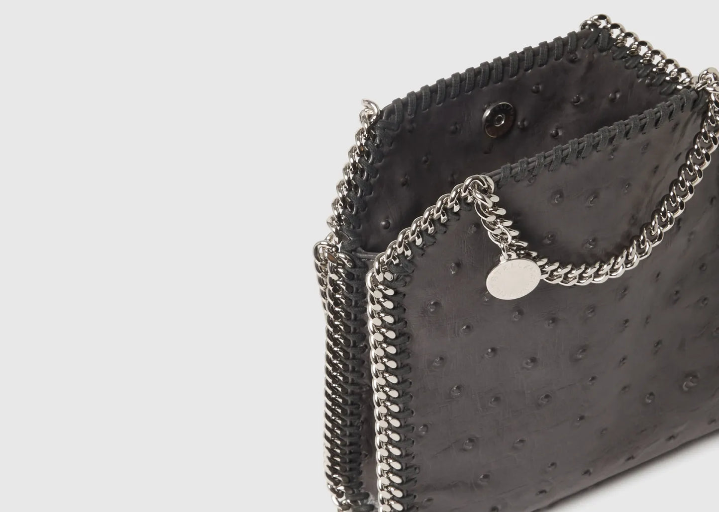 Falabella Ostrich Tiny Tote Bag Slate
