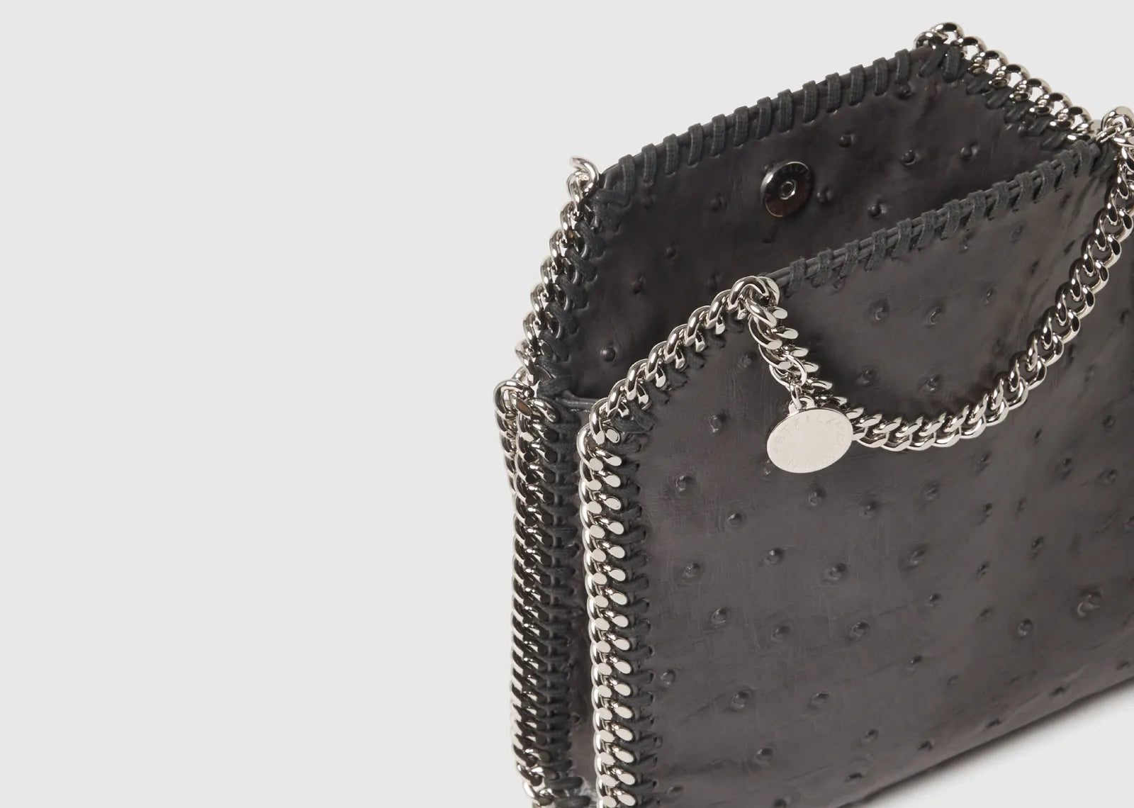 Falabella Ostrich Tiny Tote Bag Slate
