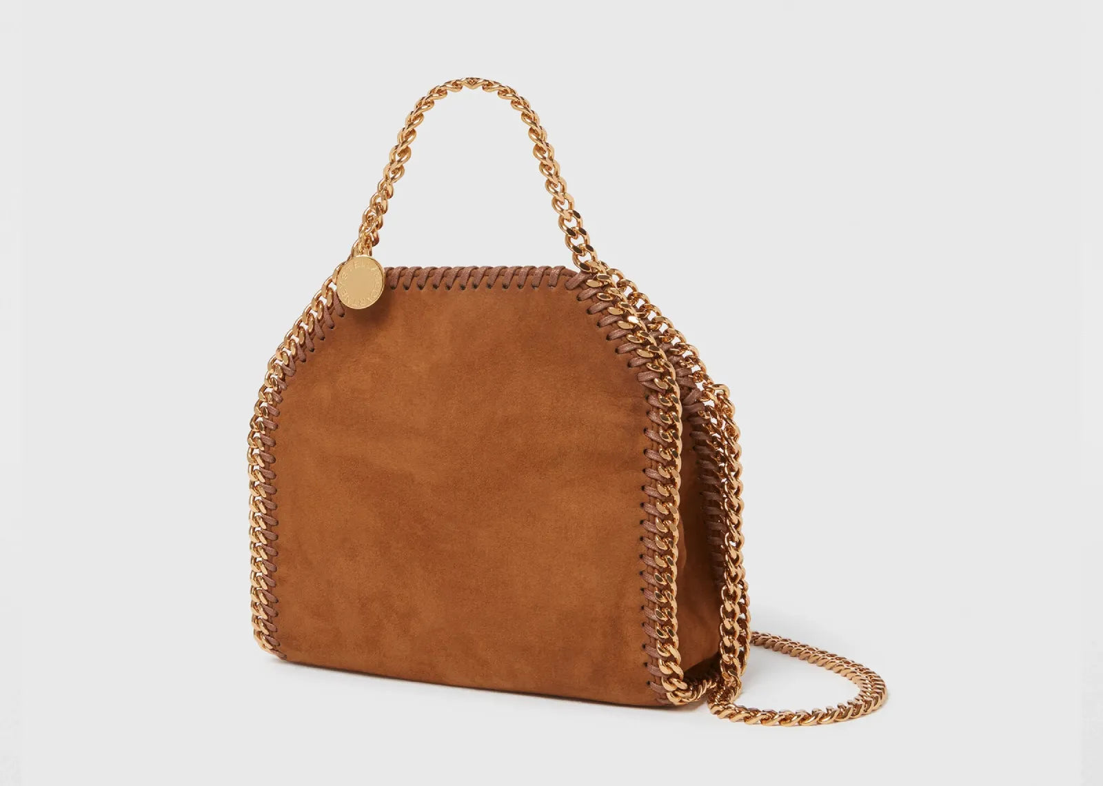 Falabella Suede Tiny Tote Bag Brandy