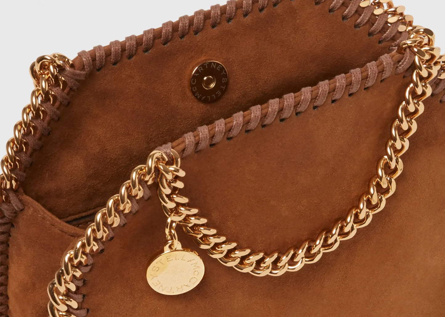Falabella Suede Tiny Tote Bag Brandy