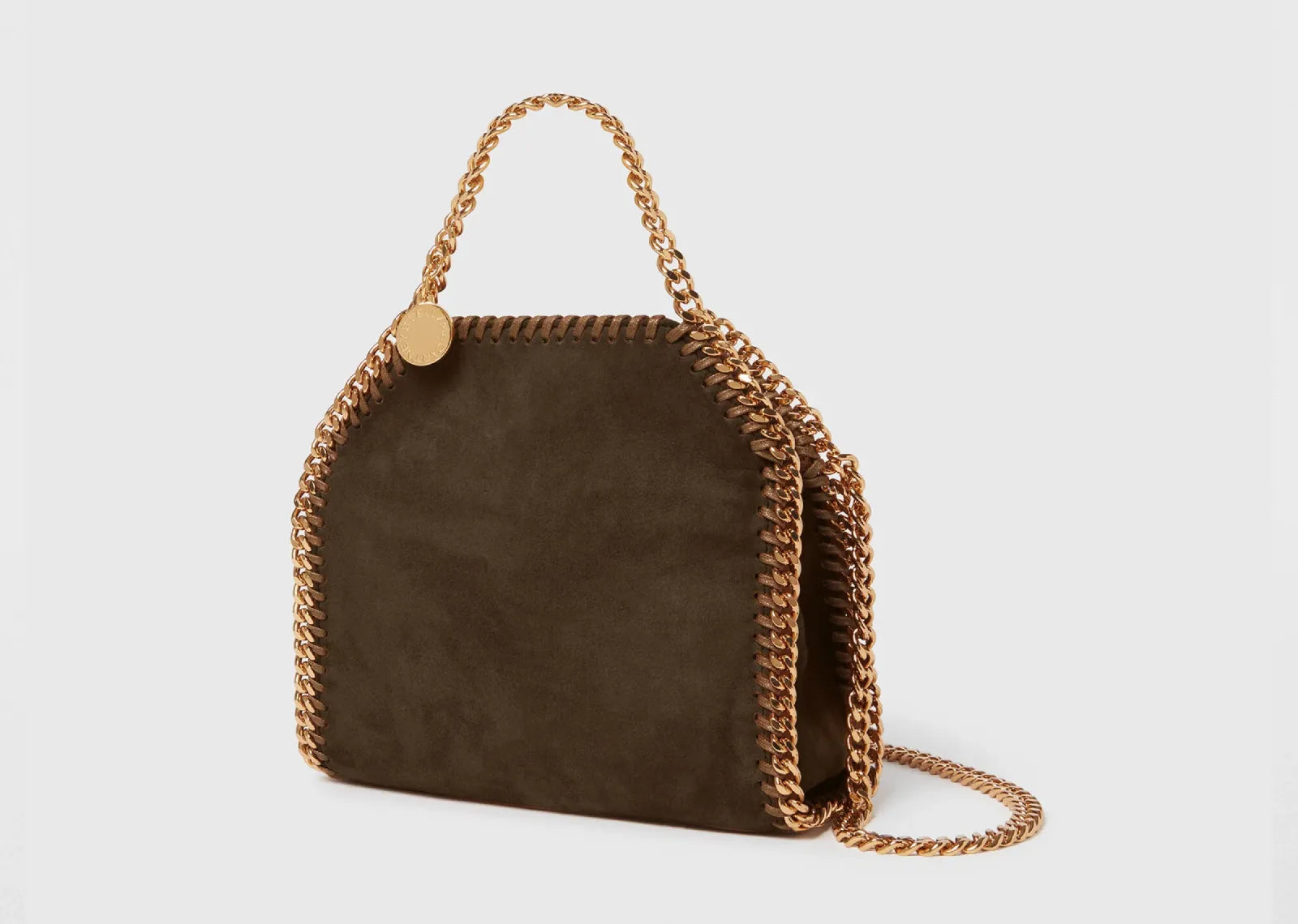 Falabella Suede Tiny Tote Bag Moka