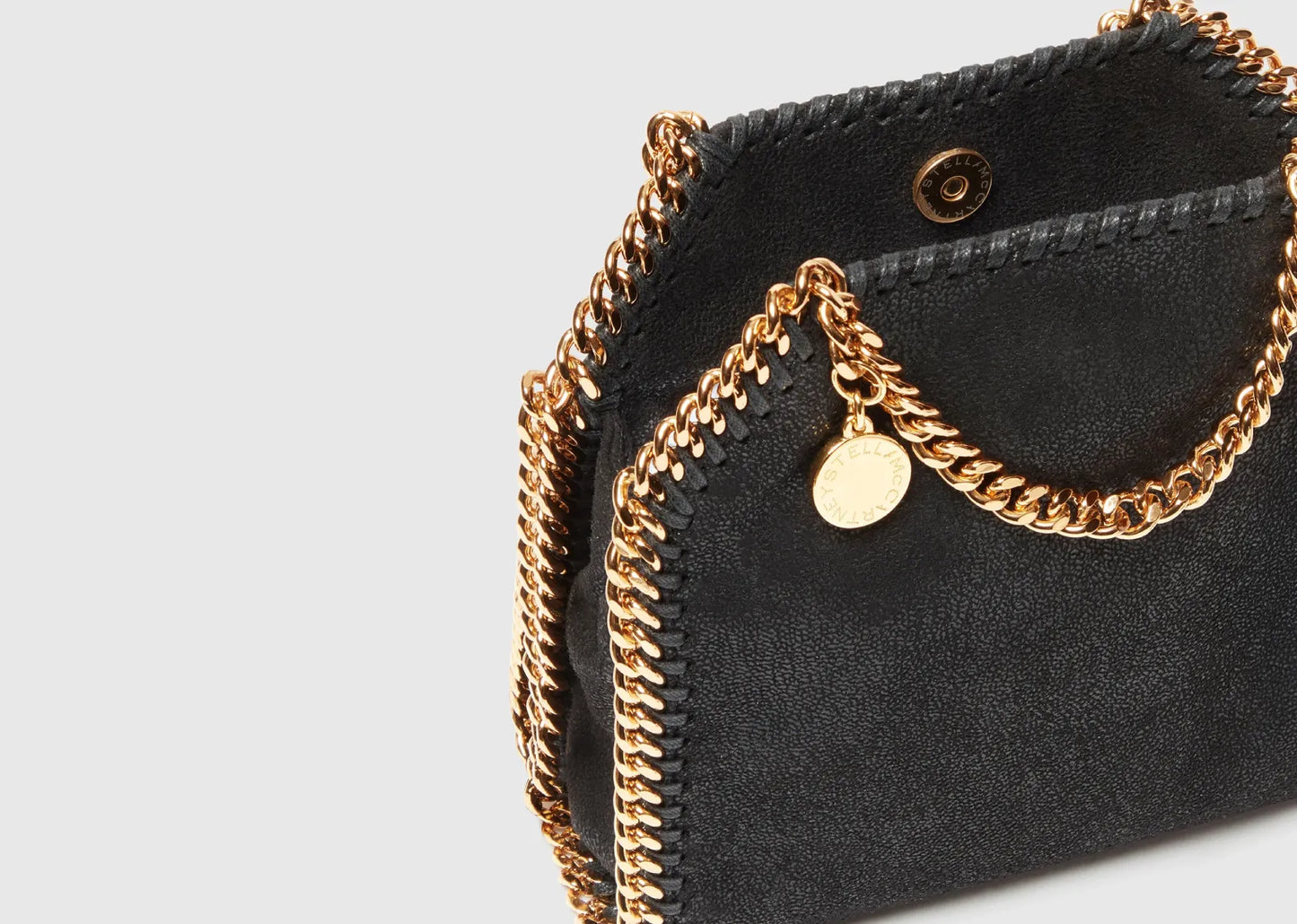 Falabella Tiny Tote Bag Black Gold