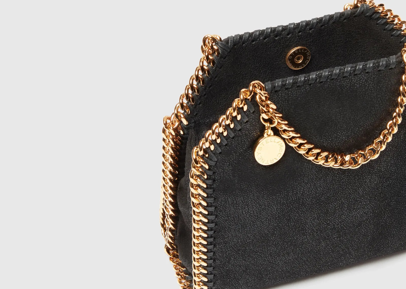 Falabella Tiny Tote Bag Black Gold