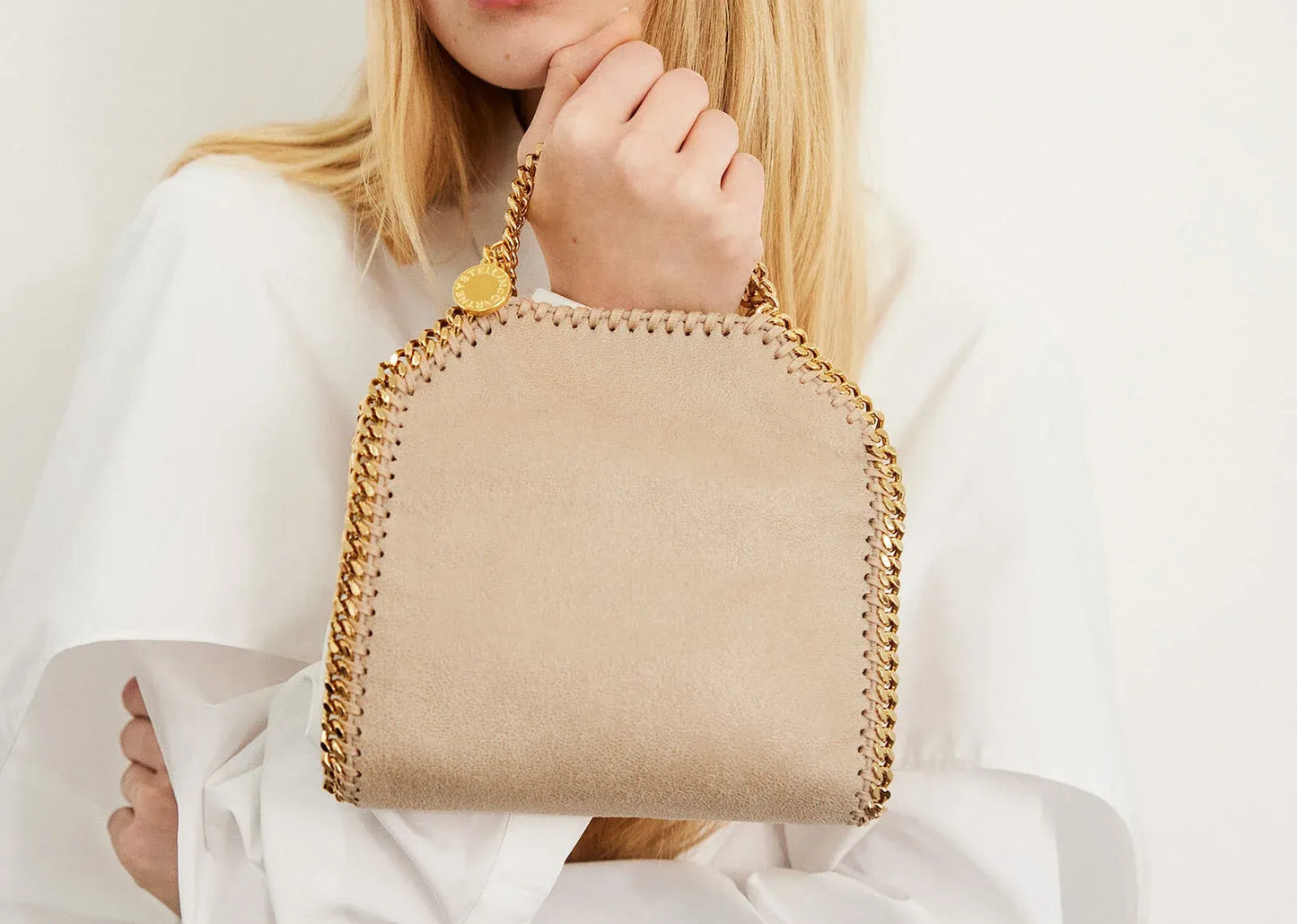 Falabella Tiny Tote Bag Clotted Cream
