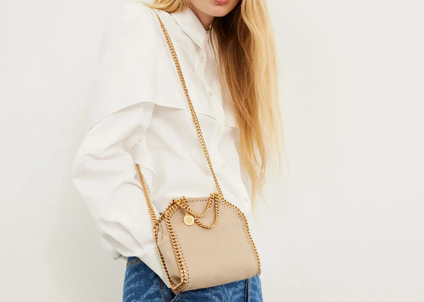 Falabella Tiny Tote Bag Clotted Cream