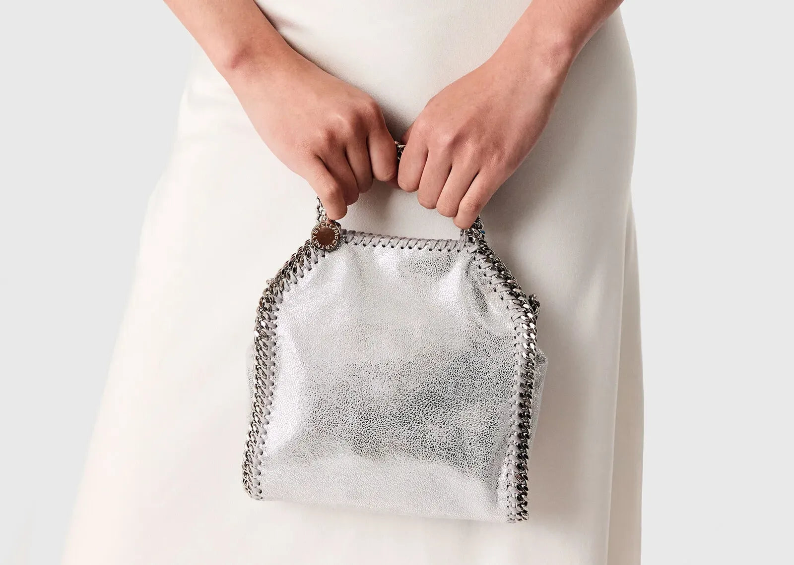 Falabella Tiny Tote Bag Silver