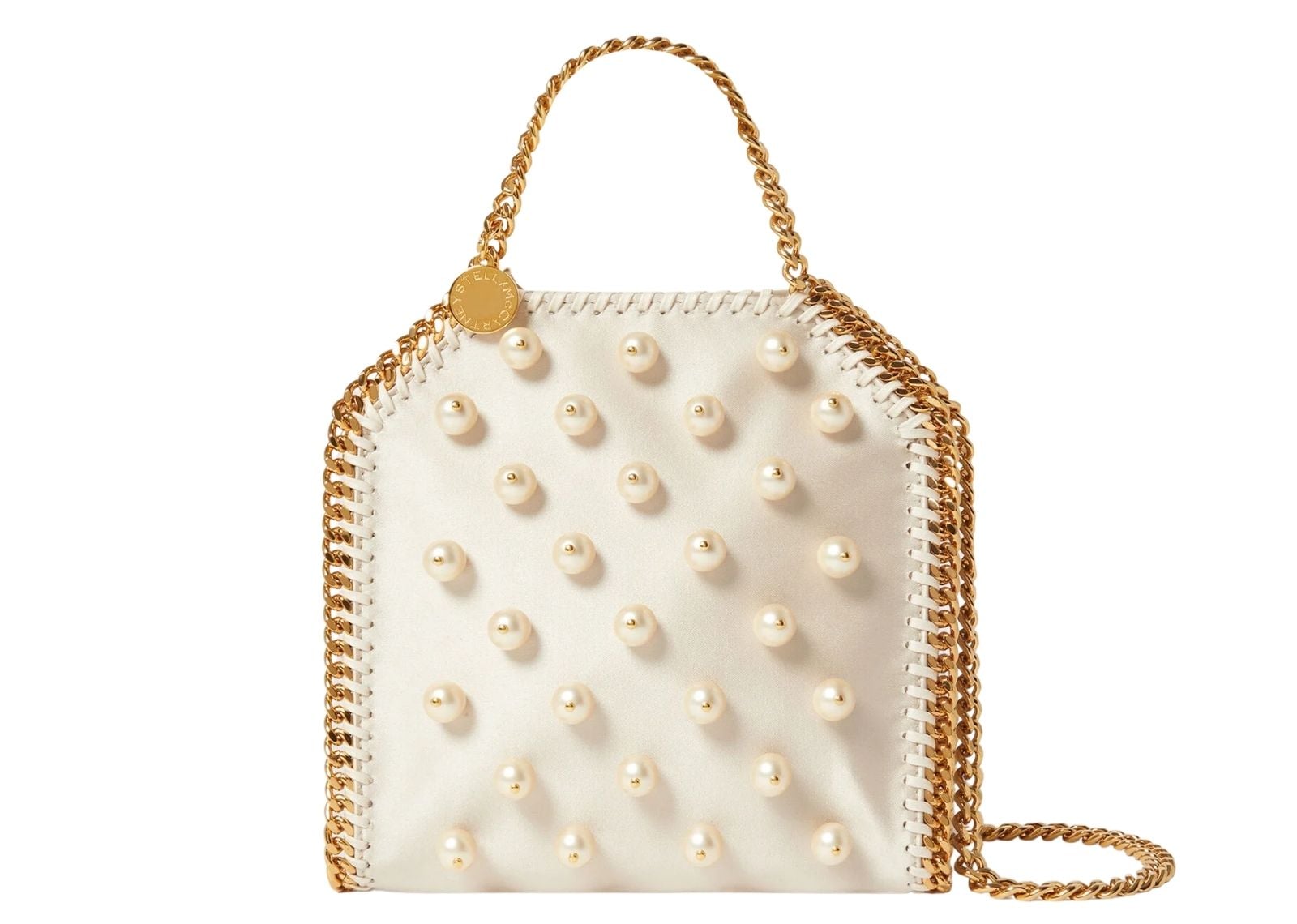Falabella Vegan Pearl Tiny Tote Bag Pure White