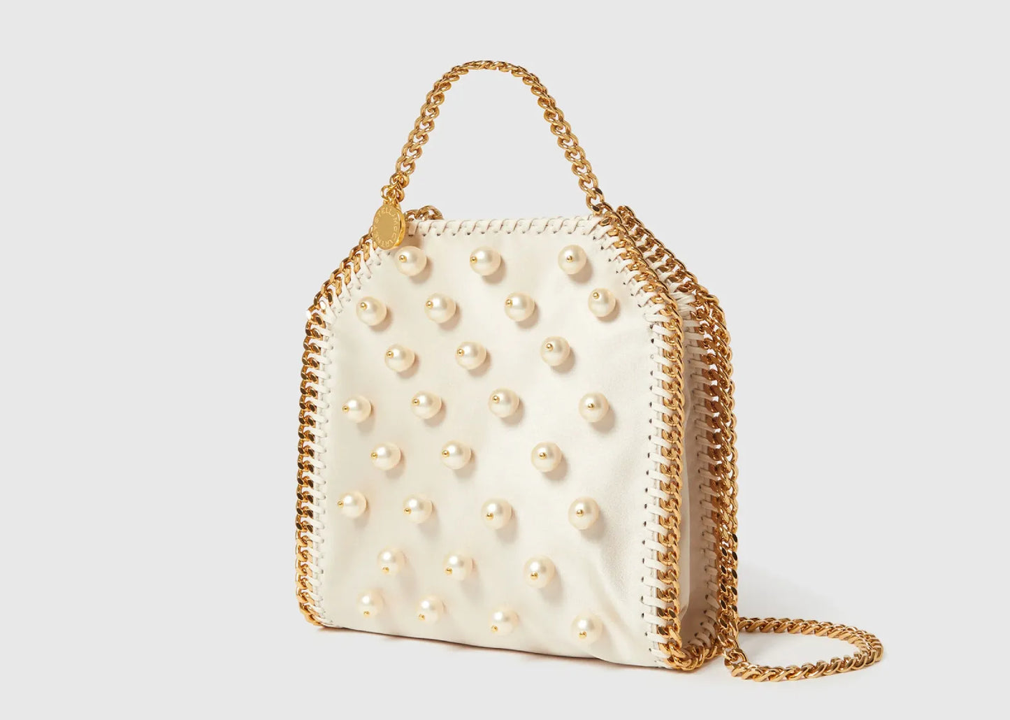 Falabella Vegan Pearl Tiny Tote Bag Pure White