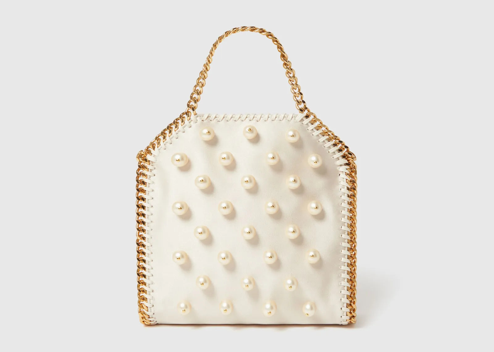 Falabella Vegan Pearl Tiny Tote Bag Pure White