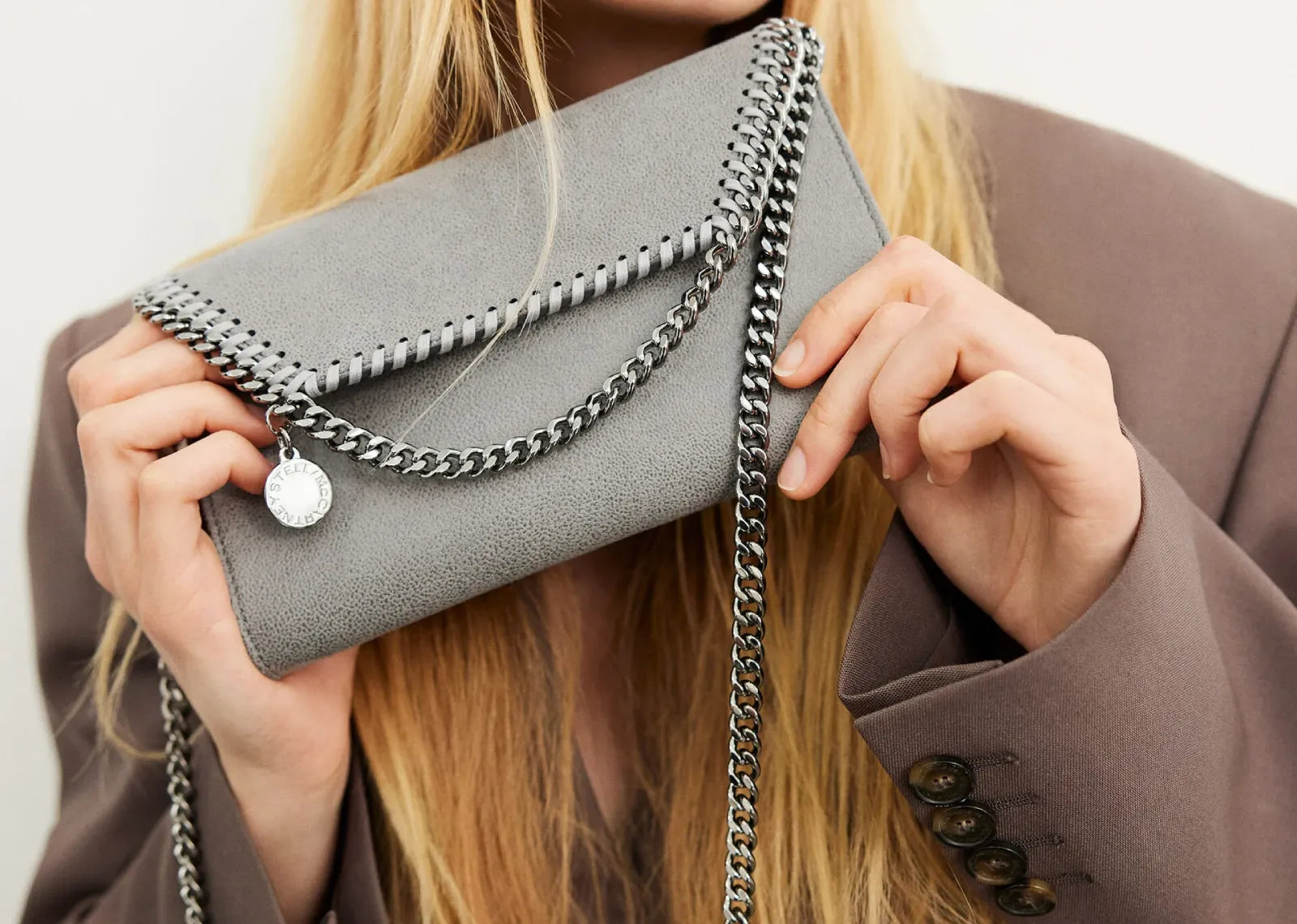 Falabella Wallet Crossbody Bag Grey