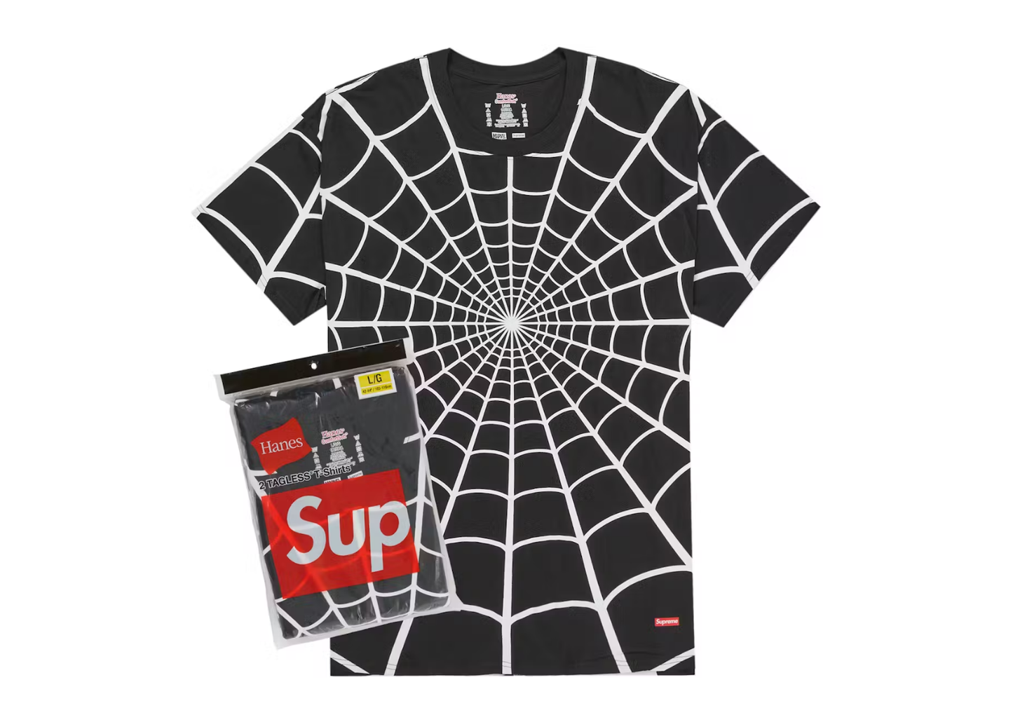 Hanes Spider-Man Tagless Tees (2 Pack) Black