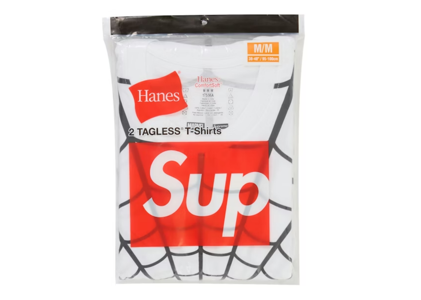 Hanes Spider-Man Tagless Tees (2 Pack) White