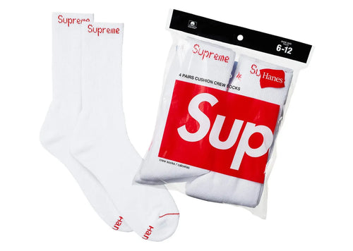 x Hanes Crew Socks (4 Pack) White