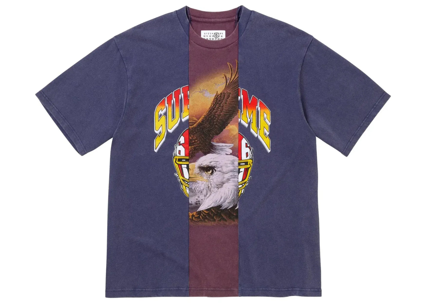 x MM6 Maison Margiela Split Short-Sleeve Top Navy