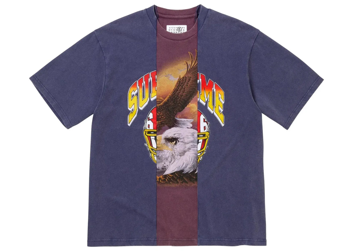 x MM6 Maison Margiela Split Short-Sleeve Top Navy