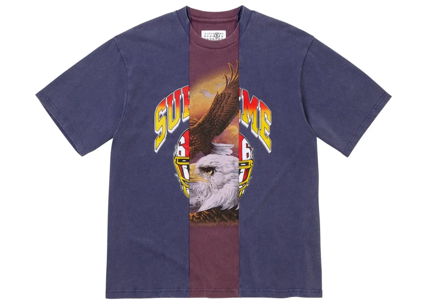 x MM6 Maison Margiela Split Short-Sleeve Top Navy