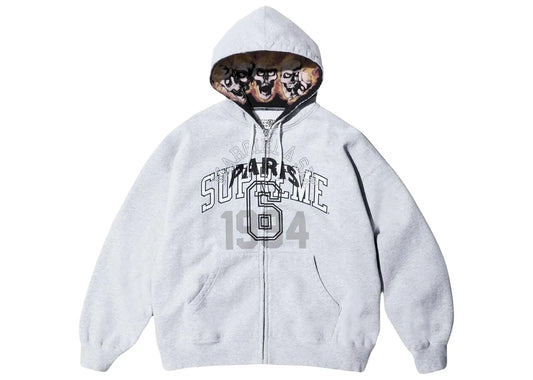 x MM6 Maison Margiela Zip Up Hooded Sweatshirt Ash Grey