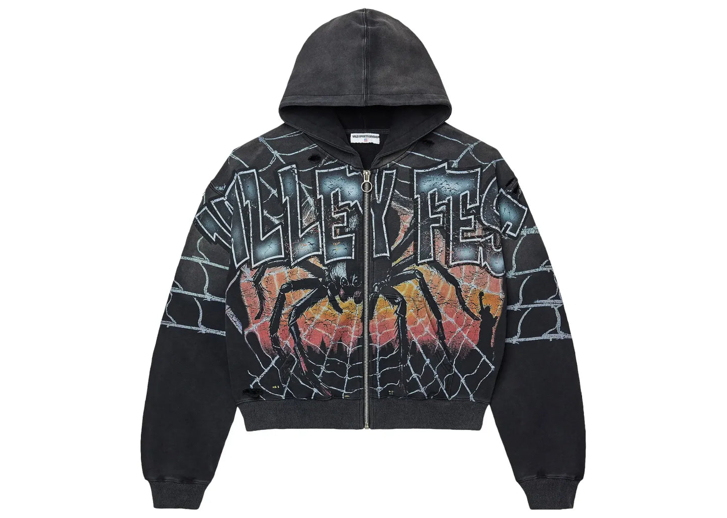 Widow Big Zip Up Hoodie Black